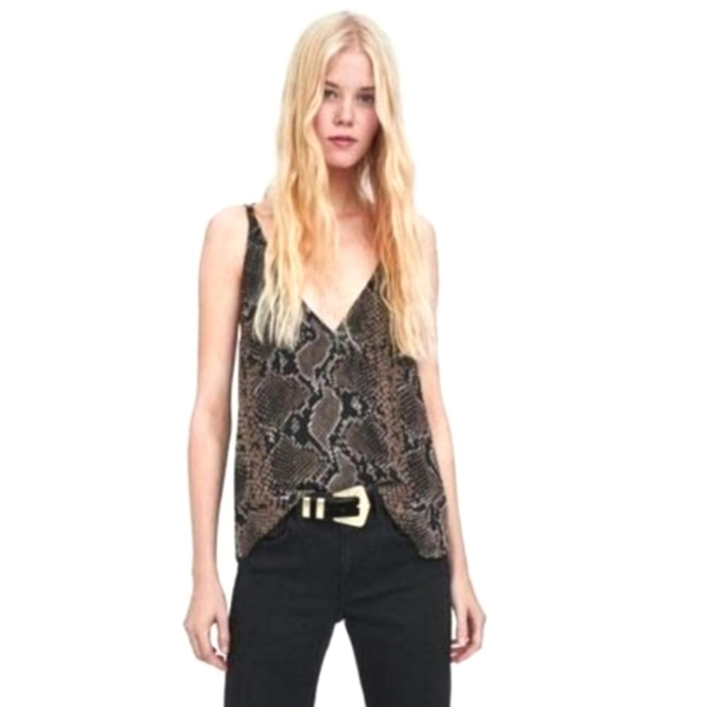 Zara Snake Print Sheer strappy tank sz small - Picture 11 of 11